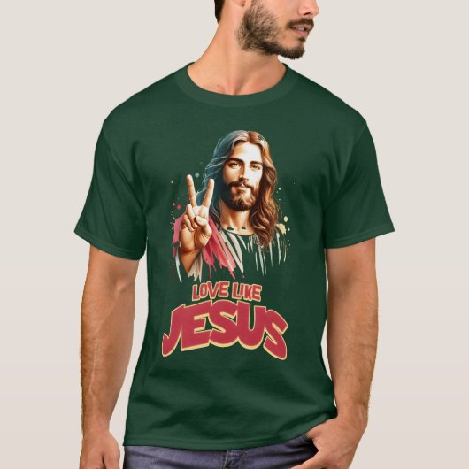 Love Like Jesus Movie Poster Style funny Tシャツ (正面)