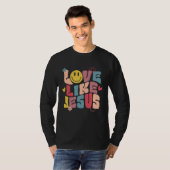 Love Like Jesus Religious God Hoodie With Words On Tシャツ (正面フル)
