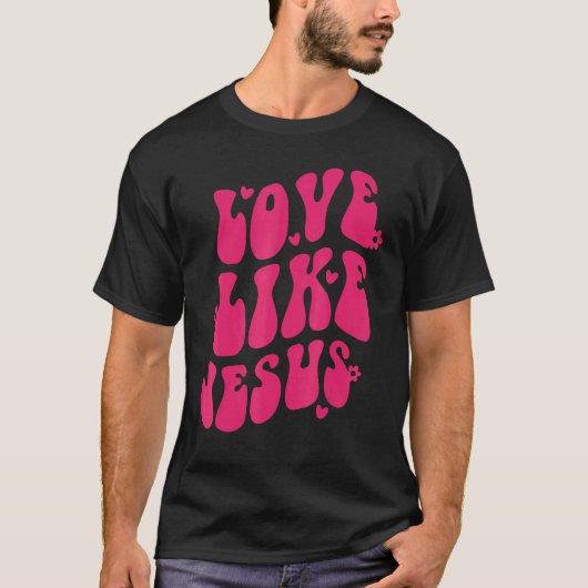 Love Like Jesus Smile Face Preppy Aesthetic Trendy Tシャツ (正面)