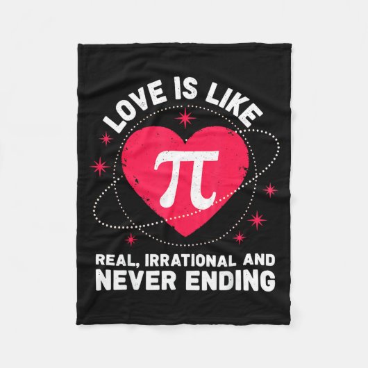 Love Like Pi Real Irrational Never Ending Valentin フリースブランケット (正面)