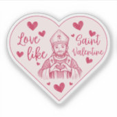 Love Like St Valentine Heart Doodle Drawing シール (正面)
