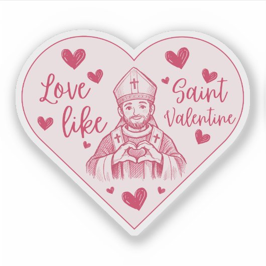 Love Like St Valentine Heart Doodle Drawing シール (正面)