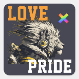 LOVE × LION Ver. A - Custom スケートボード スクエアシール
