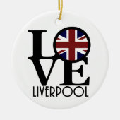 LOVE Liverpool England （イギリス国旗） セラミックオーナメント (正面)