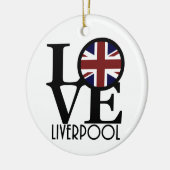 LOVE Liverpool England （イギリス国旗） セラミックオーナメント (左)