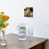 Love Lives Hereハート家族写真 箔ポスター (レイダウン (キッチン))