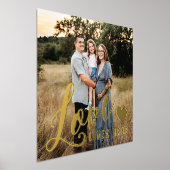 Love Lives Hereハート家族写真 箔ポスター (レイダウン)