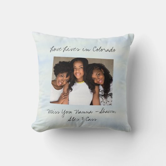 Love Lives In Colorado州形カスタム写真 クッション (正面)