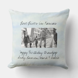 Love Lives In Kansas州形のカスタム写真 クッション