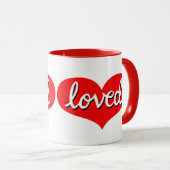 LOVE LOVE – 赤い愛のハート- マグカップ (正面右)