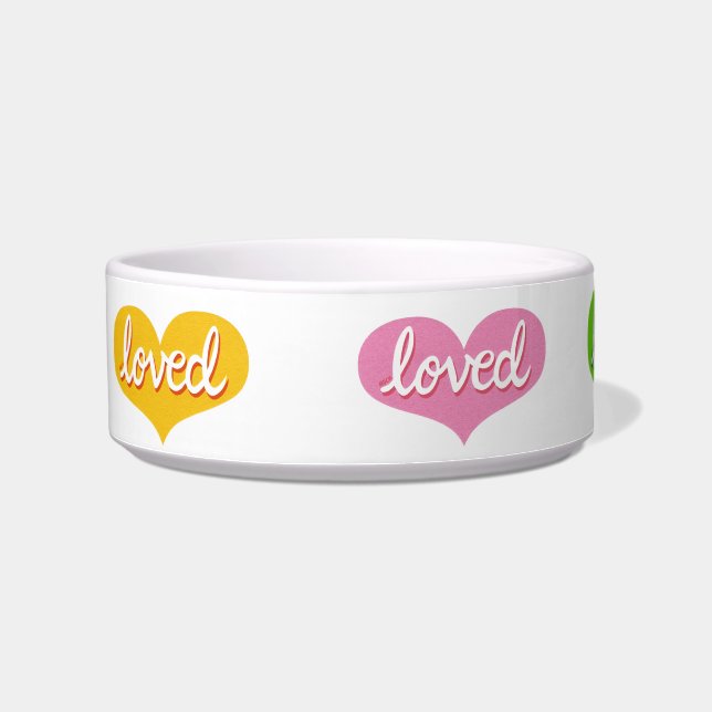 LOVE LOVED – 愛 – 色の愛のハート ボウル (左)