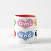 LOVE LOVED - Adored – カラーの愛ハート マグカップ (中央)