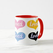 LOVE LOVED - Adored – カラーの愛ハート マグカップ (正面右)