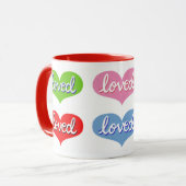 LOVE LOVED - Adored – カラーの愛ハート マグカップ (正面左)