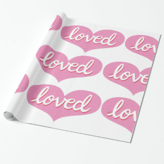 LOVE LOVED - Adored – ピンクの愛のハート ラッピングペーパー