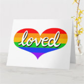 Love loved - Adored – レインボーラブハート カード (黄色い花)