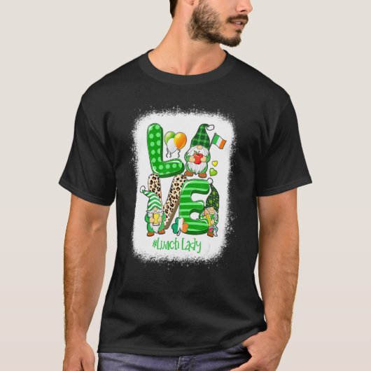 Love Lunch Lady Gnome Funny St Patrick's Day Lucky Tシャツ (正面)
