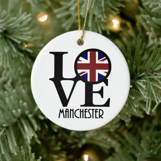 LOVE Manchester England セラミックオーナメント (ツリー)