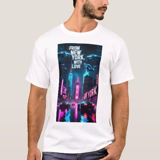 Love Manhattan Nights GlamouRでニューヨークから Tシャツ (正面)