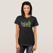 Love Mardi Gras Beads for women Carnival Parade Tシャツ (正面フル)