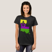 Love Mardi Gras Crawfish New Orleans Louisiana Map Tシャツ (正面フル)