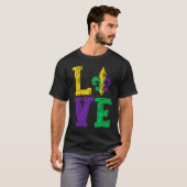 LOVE Mardi Gras Fleur De Lys Mardi Gras Parade New Tシャツ (正面フル)