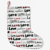 Love Markerテクスチャシームレスな背景 スモールクリスマスストッキング (正面)