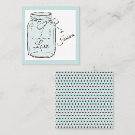 Love Mason Jar名刺で作成 スクエア名刺 (正面/裏面)