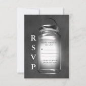 Love Mason Jars on Chalkboard RSVP (正面)