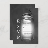 Love Mason Jars on Chalkboard RSVP (正面/裏面)