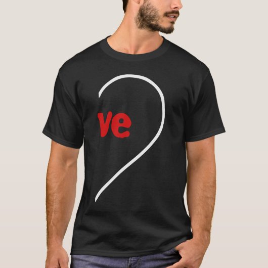 Love Matching Couple Valentine’s Day Cute Heart Tシャツ (正面)