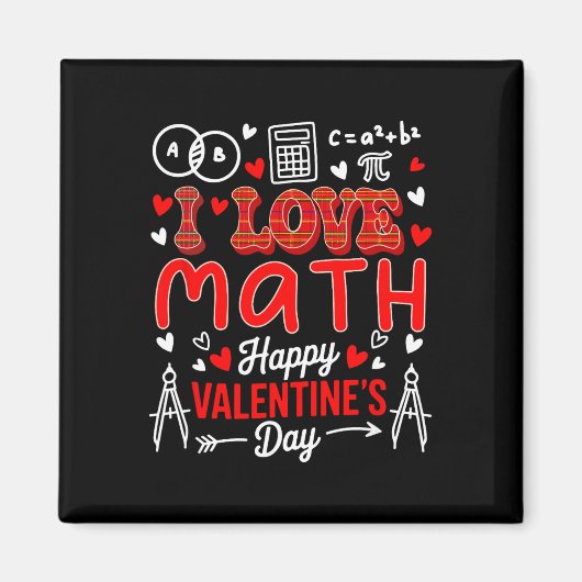 Love Math Happy Valentine's Day Math Teacher Stude マグネット (正面)