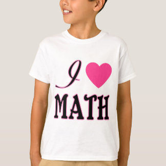 Love Math Pinkハートロゴ Tシャツ