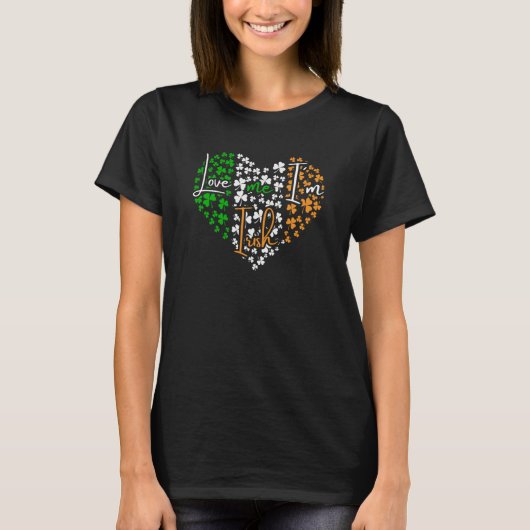Love me I'm a Irish with Heart St Patricks Fancy D Tシャツ (正面)