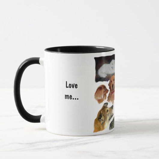 Love me, love my dog humorous マグカップ (左)
