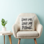 Love Me Love My Pitbull | Dogs Mom Mama Quote クッション (椅子)