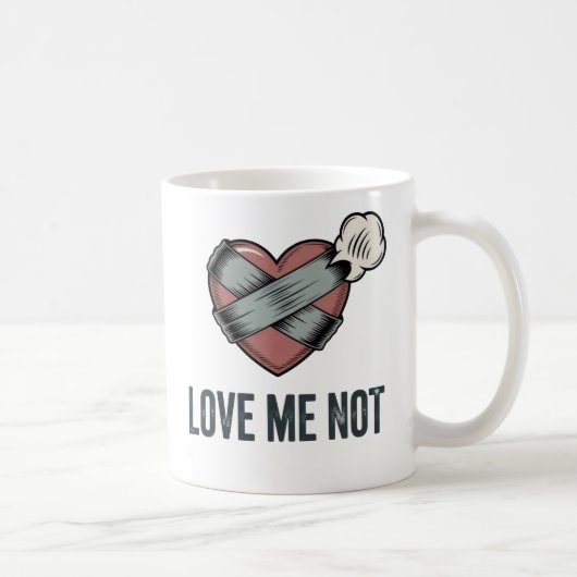 Love Me Not | 楽しい失恋デザイン コーヒーマグカップ (右)