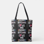 "Love me Some Bitcoin"ブラックトートバッグ トートバッグ (裏面)