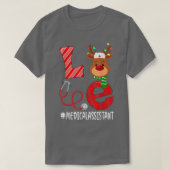 Love Medical Assistant Christmas Candy Cane Reinde Tシャツ (デザイン正面)