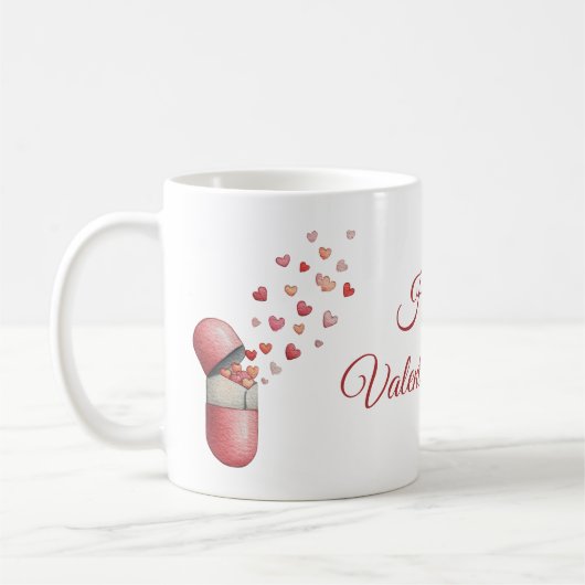 Love Medicine Valentine's Day Design コーヒーマグカップ (左)