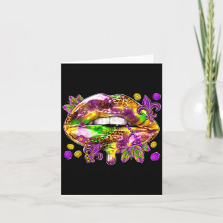 Love Men Lips Mardi Gras Carnival Fat カード