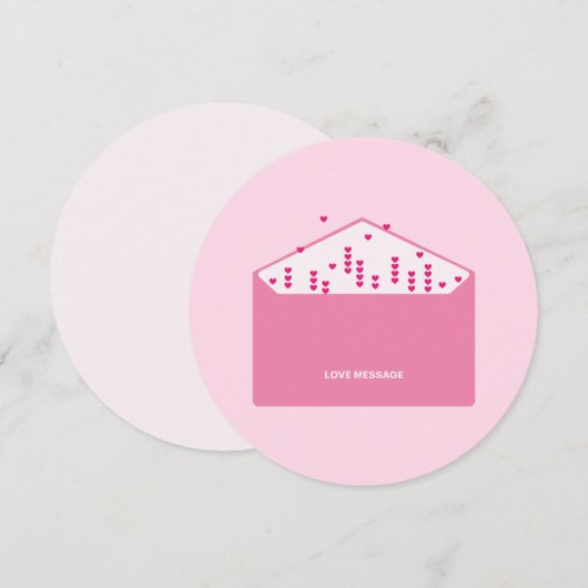 Love Message Pink Hearts Minimalist Cute Funny   (正面/裏面)