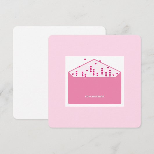 Love Message Pink Hearts Minimalist Cute Funny   (正面/裏面)