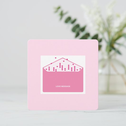 Love Message Pink Hearts Minimalist Cute Funny   (スタンド正面)