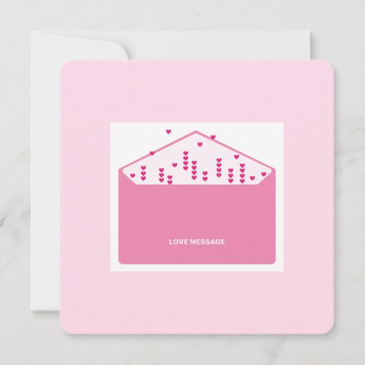 Love Message Pink Hearts Minimalist Cute Funny   (正面)