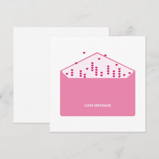 Love Message Pink Hearts Minimalist Cute Funny   招待状 (正面/裏面)