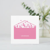 Love Message Pink Hearts Minimalist Cute Funny   招待状 (スタンド正面)