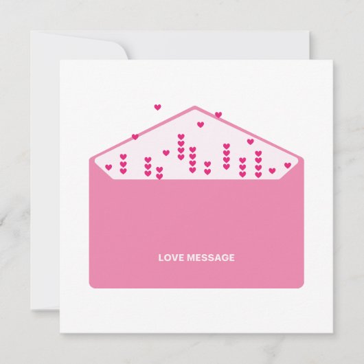 Love Message Pink Hearts Minimalist Cute Funny   招待状 (正面)