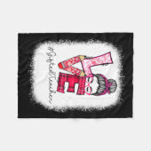 Love Messy Bun Ed Teacher Valentines Day Matching フリースブランケット (正面(横))