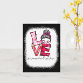Love Messy Bun Homeschool Teacher Squad Valentine  カード (黄色い花)